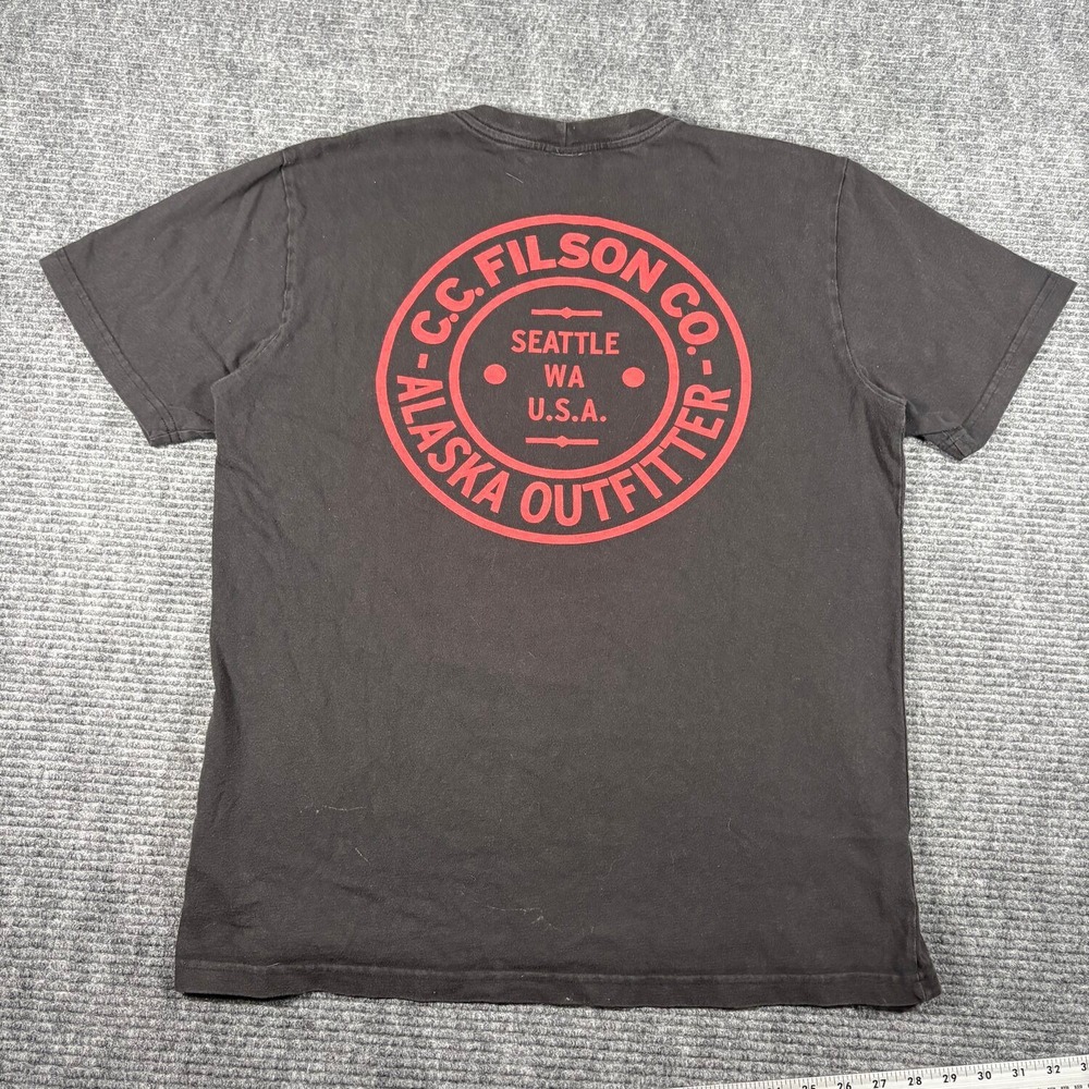 Filson Graphic T-Shirt Mens Medium Black Excellent Alaska Outfitter USA Made